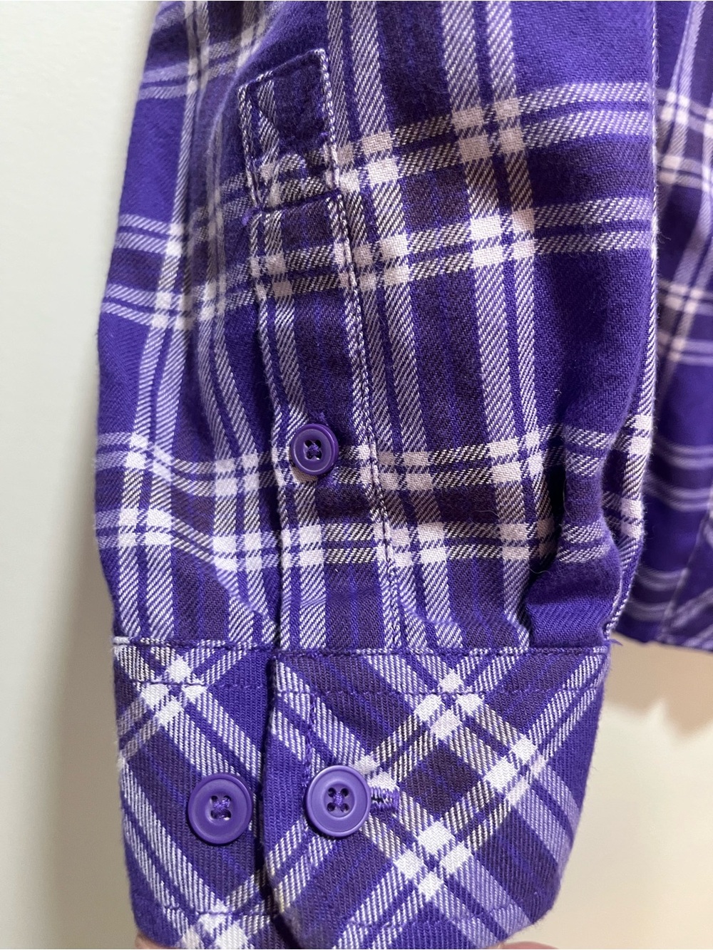 Duluth Trading Co Shirt 2XL Purple Plaid Flannel Button Up Pockets Womens - Picture 6 of 6